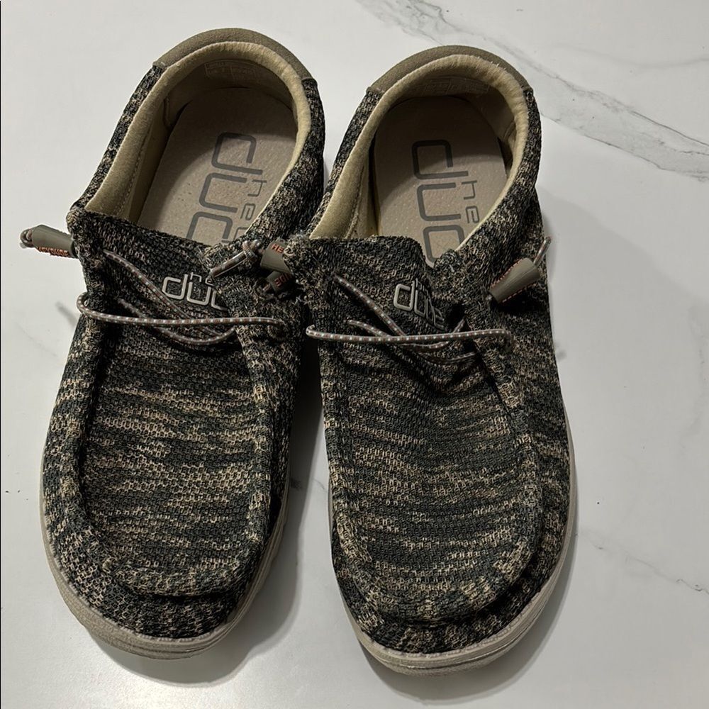 Hey Dude Kids' Black and Tan Shoes